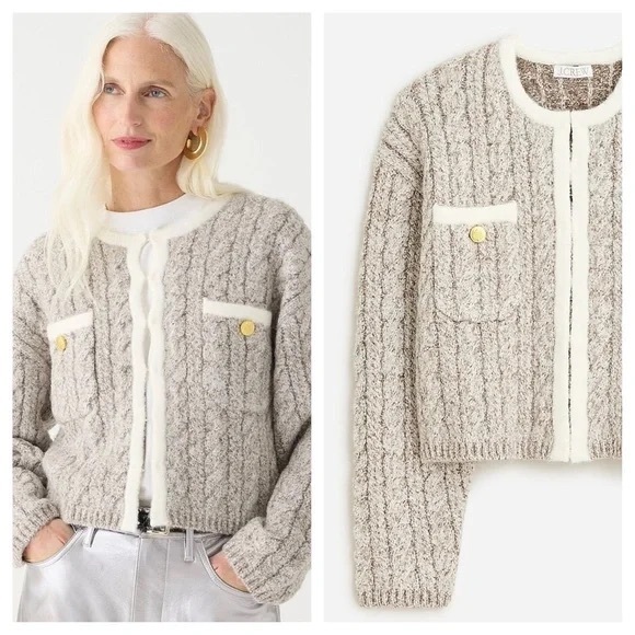 J. Crew Sweaters - J crew Cable-knit sweater lady jacket